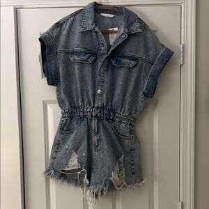 Idem Ditto Vintage Blue Denim Romper